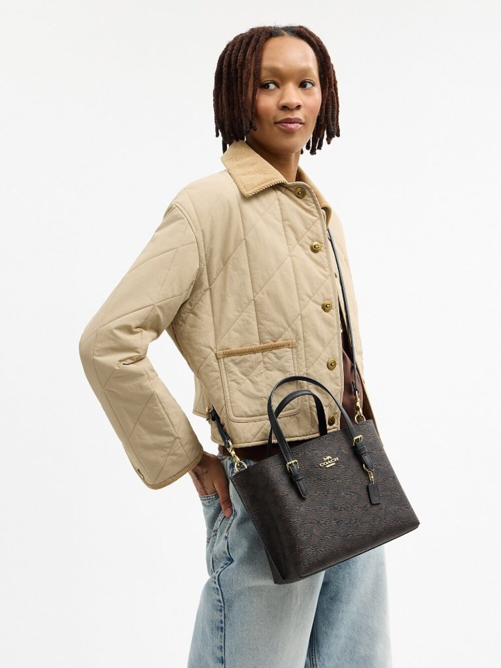 Coach Outlet Mollie Tote Bag 25 In Signature Canvas